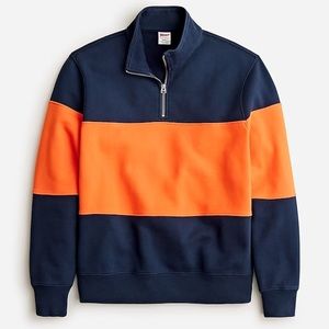 J. Crew Relaxed heritage 14 oz. fleece half-zip pullover, NEW!